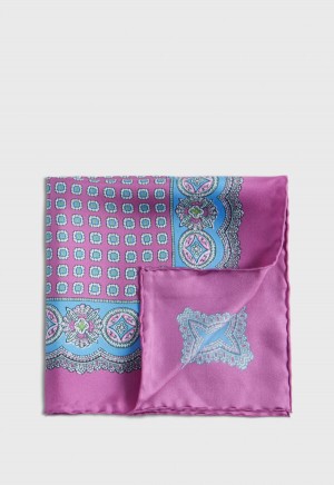 Purple Paul Stuart Silk Twill Medallion | UK_PAUL10983