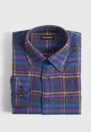 Purple / Pink Paul Stuart Flannel Plaid | UK_PAUL52696