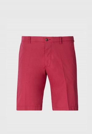 Red Paul Stuart Cotton Bermuda Short | UK_PAUL52024