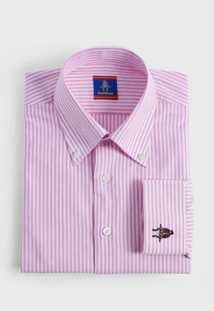 Red Paul Stuart Cotton Oxford Stripe | UK_PAUL20750