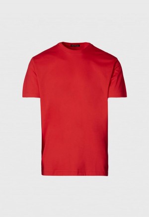 Red Paul Stuart Jersey T-Shirt | UK_PAUL25398