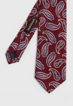 Red Paul Stuart Linen & Silk Summer Paisley | UK_PAUL51691