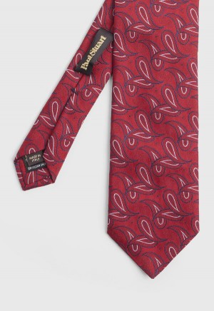 Red Paul Stuart Tossed Jacquard Paisley | UK_PAUL31122