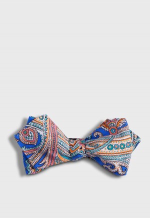 Royal Paul Stuart Printed Habotai Silk Paisley Bow | UK_PAUL14880