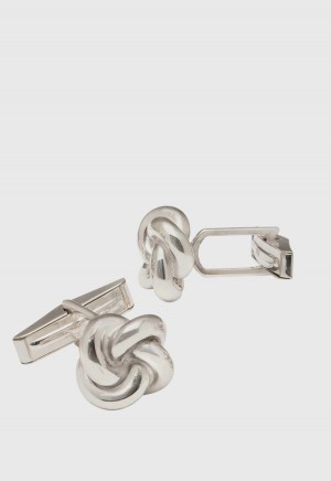 Silver Paul Stuart Sterling Silver Knot Cufflinks | UK_PAUL76324