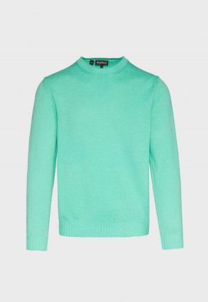 Turquoise Paul Stuart Boucle Crewneck | UK_PAUL32722