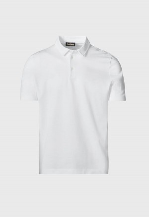 White Paul Stuart Cotton Pique Short Sleeve | UK_PAUL84946