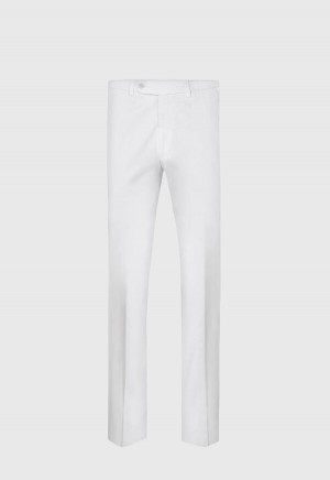 White Paul Stuart Cotton Plain Front Newton | UK_PAUL79434