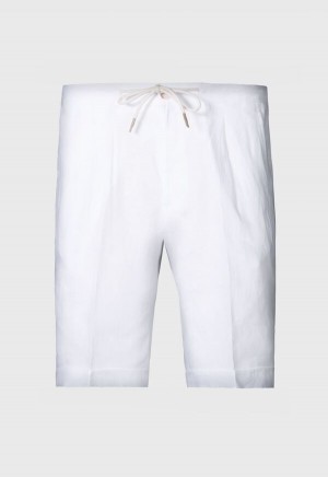 White Paul Stuart Linen Drawstring | UK_PAUL39519