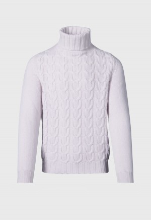 White Paul Stuart Soft Cashmere Links Turtleneck | UK_PAUL25112