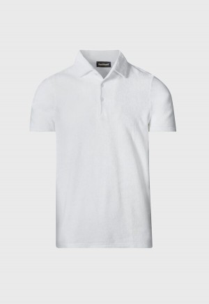 White Paul Stuart Terry Cloth Short Sleeve | UK_PAUL99268