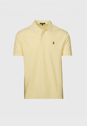 Yellow Paul Stuart Cotton Piqué Logo Polo | UK_PAUL88613