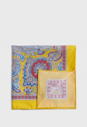 Yellow Paul Stuart Silk Twill Paisley | UK_PAUL11825