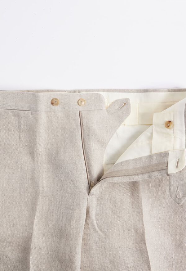 Beige Paul Stuart Linen Bermuda | UK_PAUL25109