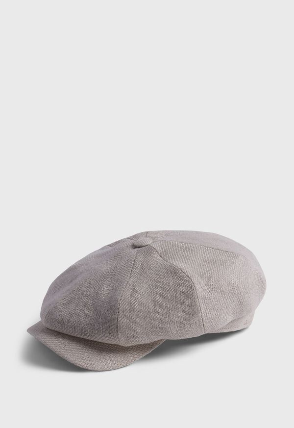 Beige Paul Stuart Linen Newsboy Hat | UK_PAUL73694