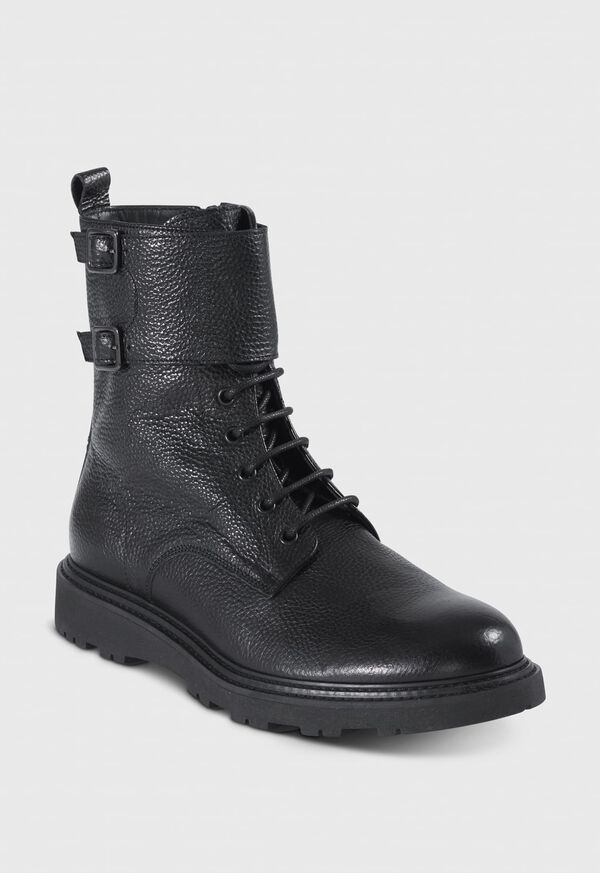 Black Paul Stuart Barton Leather Lace-Up | UK_PAUL51698