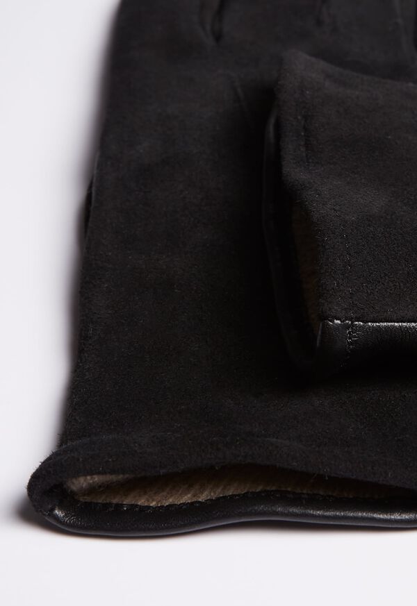 Black Paul Stuart Capeskin and Suede Touch Screen Glove | UK_PAUL57621