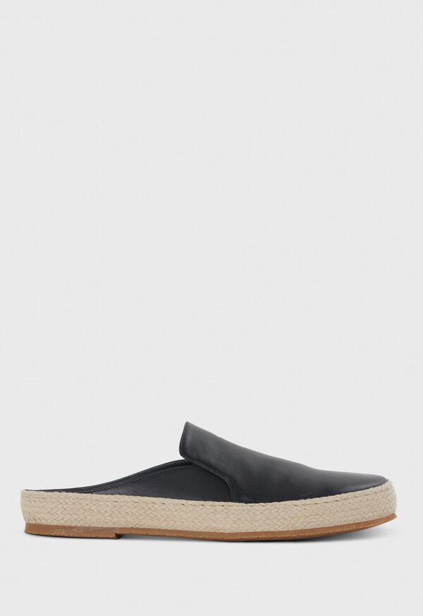 Black Paul Stuart Caribe Leather Espadrille | UK_PAUL18384