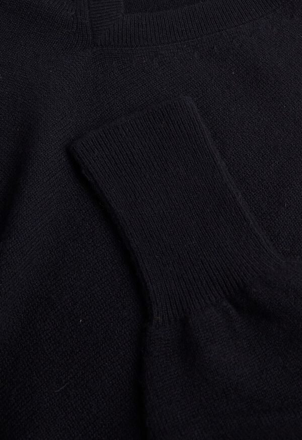 Black Paul Stuart Classic Cashmere Double Ply V-Neck | UK_PAUL13692