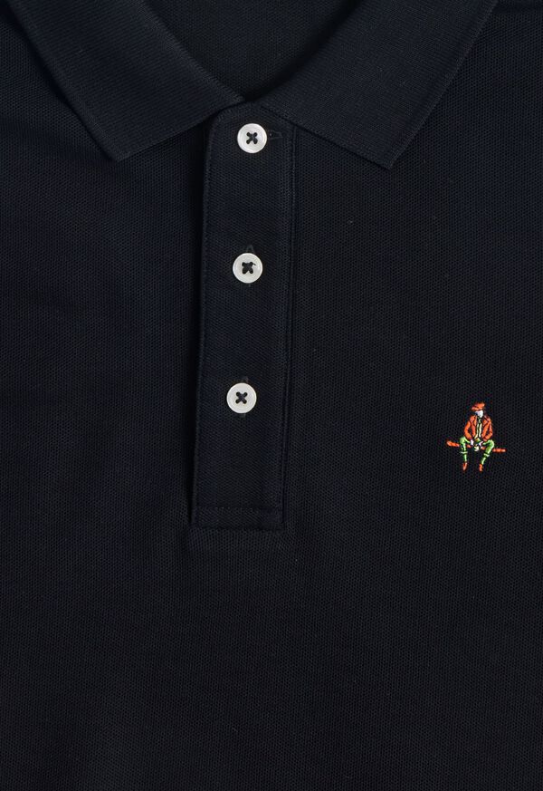 Black Paul Stuart Cotton Piqué Logo Polo | UK_PAUL46014