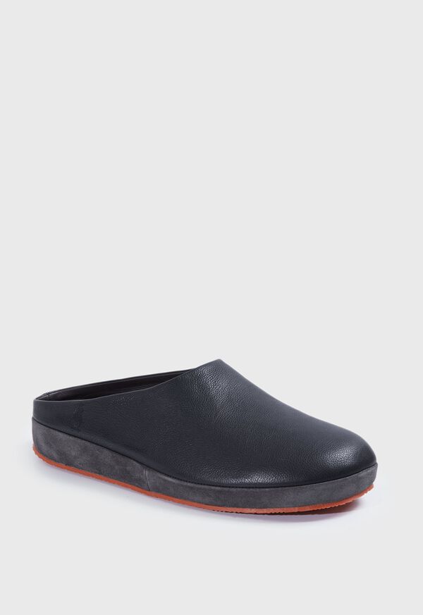 Black Paul Stuart Hampton Leather Clog | UK_PAUL51197