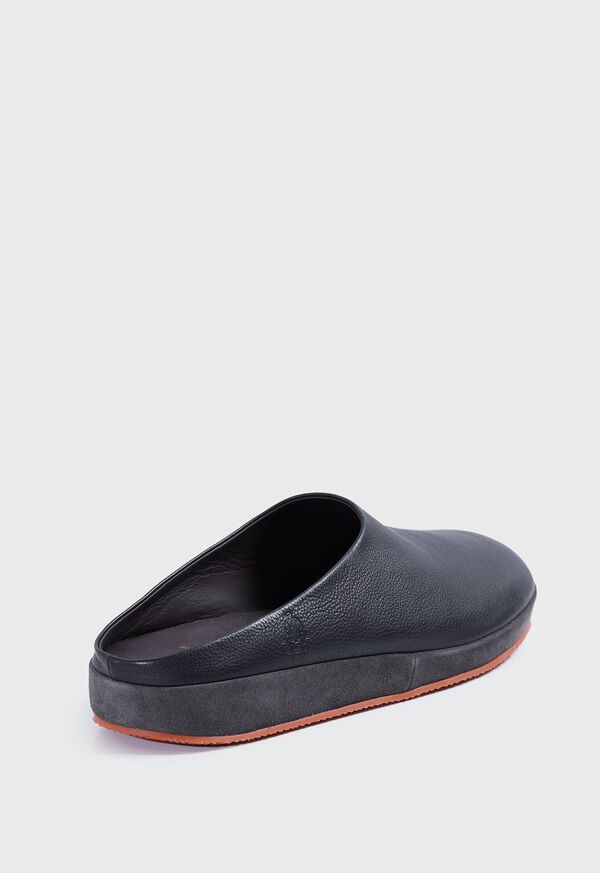 Black Paul Stuart Hampton Leather Clog | UK_PAUL51197