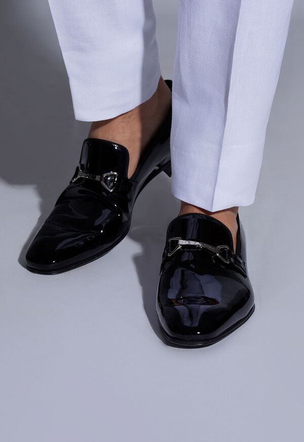 Black Paul Stuart Horatio Patent Leather | UK_PAUL73097