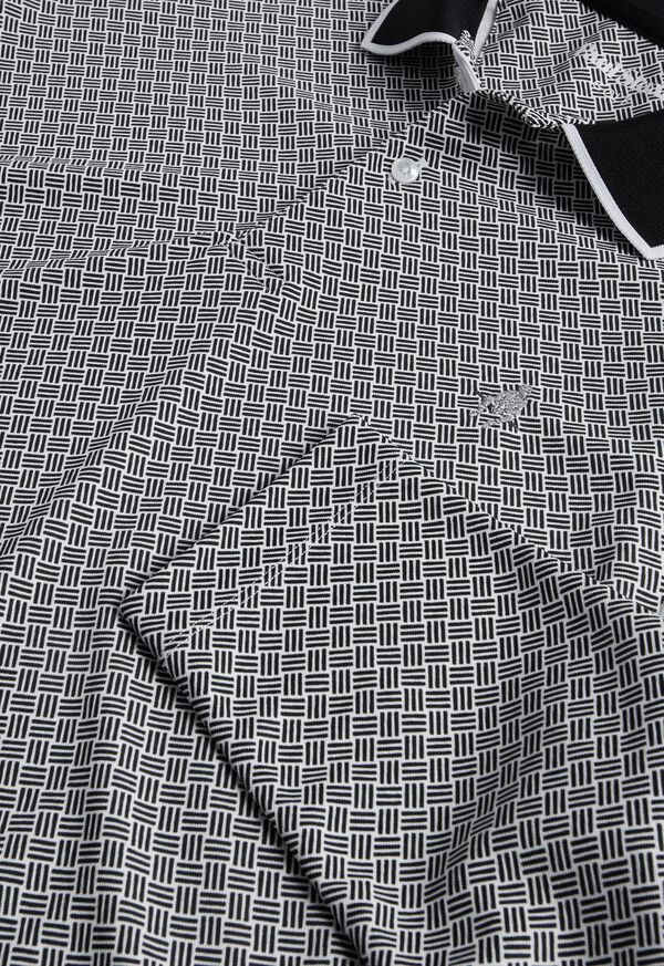 Black Paul Stuart Long Sleeve Parquet Pattern Golf | UK_PAUL61208