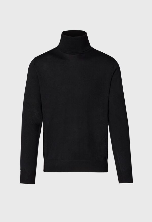 Black Paul Stuart Merino Wool Turtleneck | UK_PAUL62888