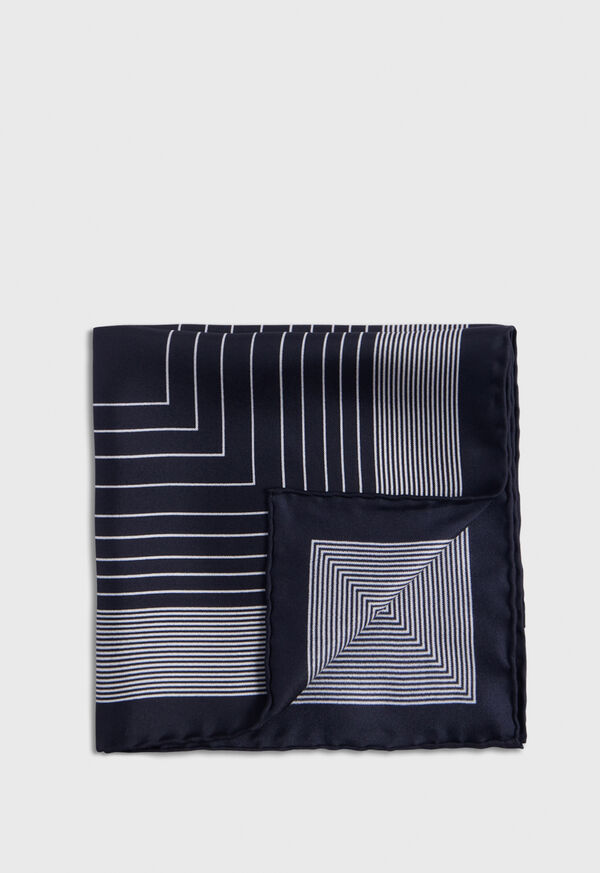 Black Paul Stuart Square Pattern Silk | UK_PAUL59798