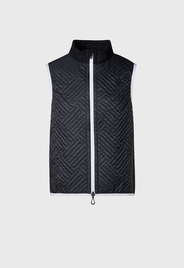 Black Paul Stuart Tonal Parquet Logo Vest | UK_PAUL86044