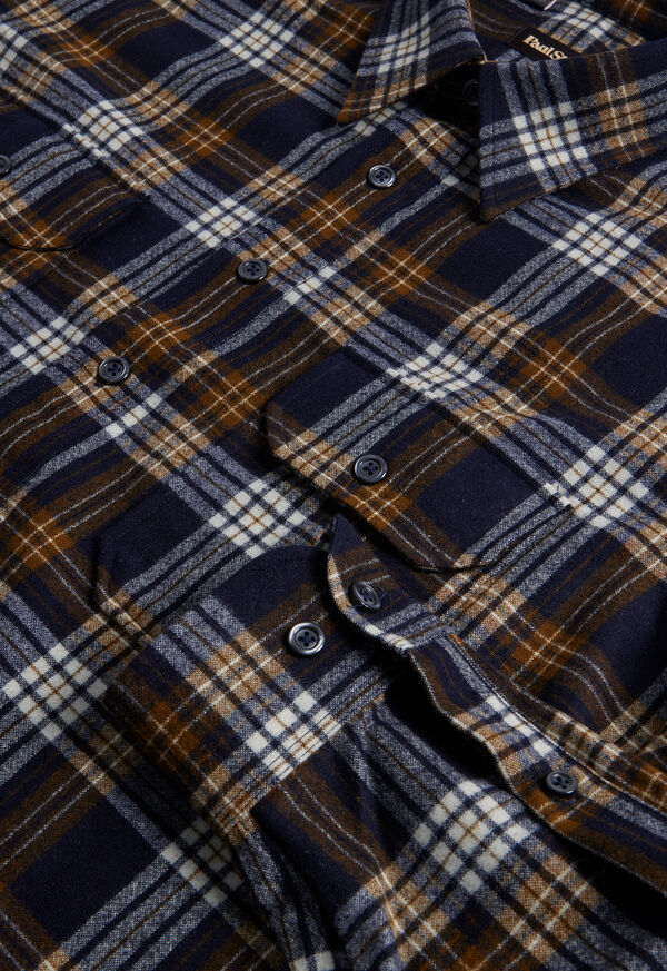 Black Paul Stuart Wool Plaid Overshirt | UK_PAUL12508