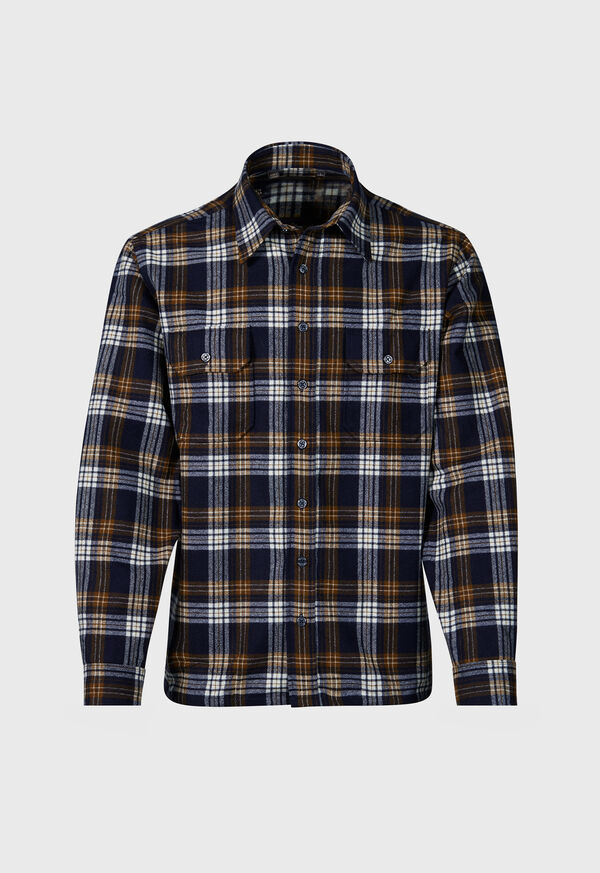 Black Paul Stuart Wool Plaid Overshirt | UK_PAUL12508