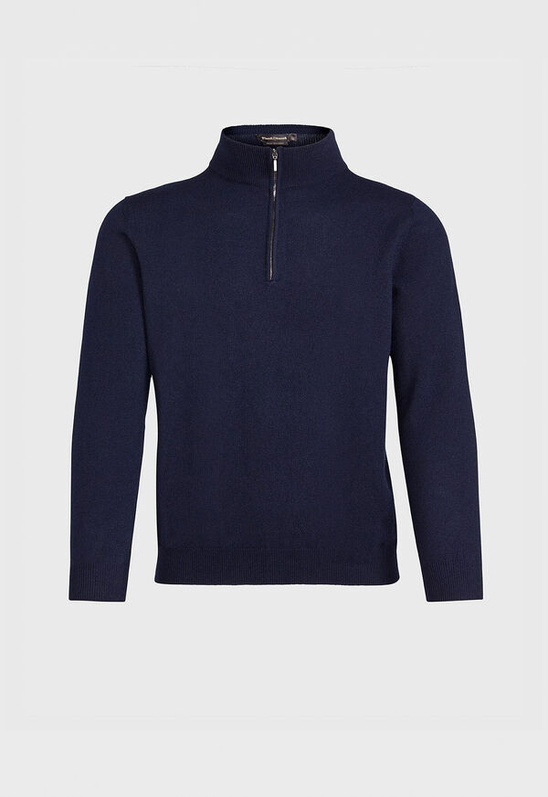 Blue Paul Stuart Cashmere 1/4 Zip | UK_PAUL98355