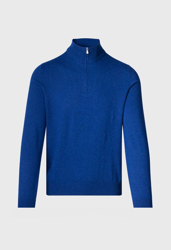 Blue Paul Stuart Cashmere Quarter Zip Pullover | UK_PAUL67066