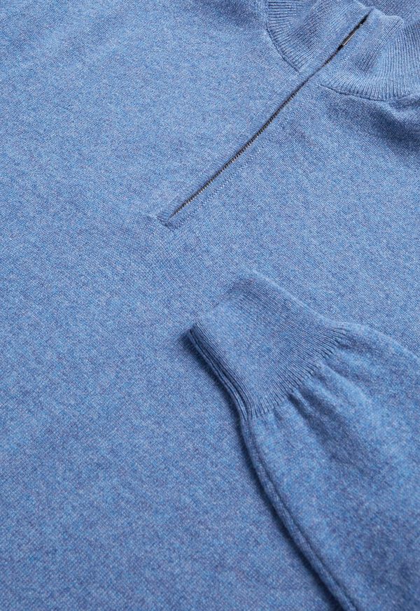 Blue Paul Stuart Cashmere Quarter Zip | UK_PAUL94476