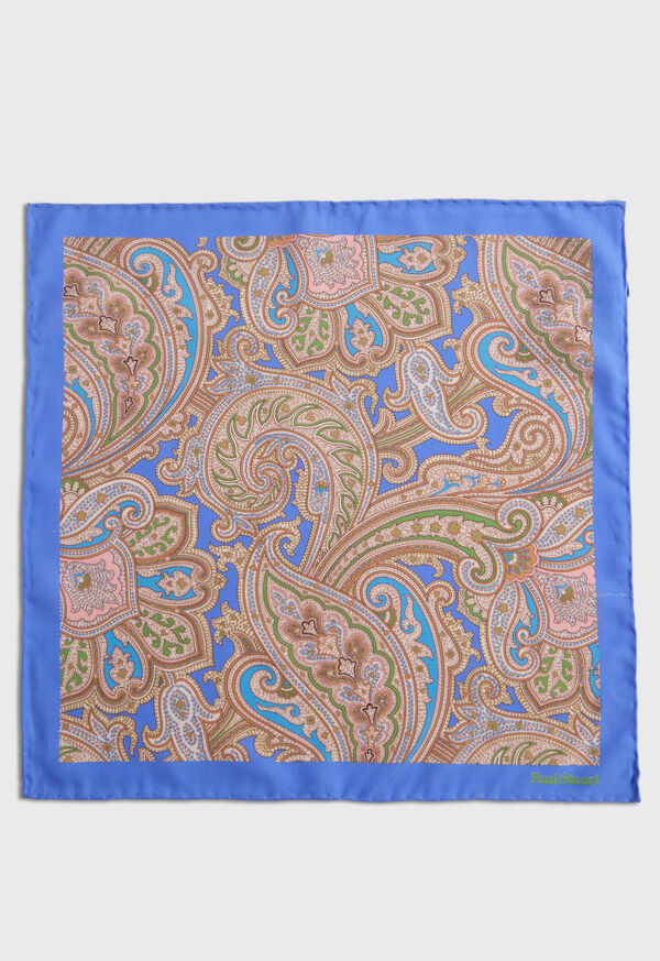 Blue Paul Stuart Habotai Silk Summer Paisley | UK_PAUL25608