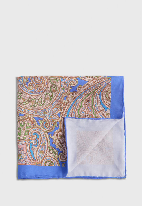 Blue Paul Stuart Habotai Silk Summer Paisley | UK_PAUL25608