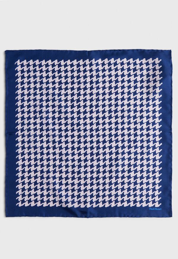 Blue Paul Stuart Houndstooth Silk | UK_PAUL12355