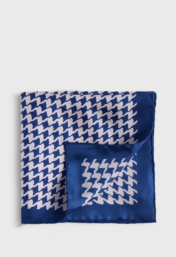 Blue Paul Stuart Houndstooth Silk | UK_PAUL12355