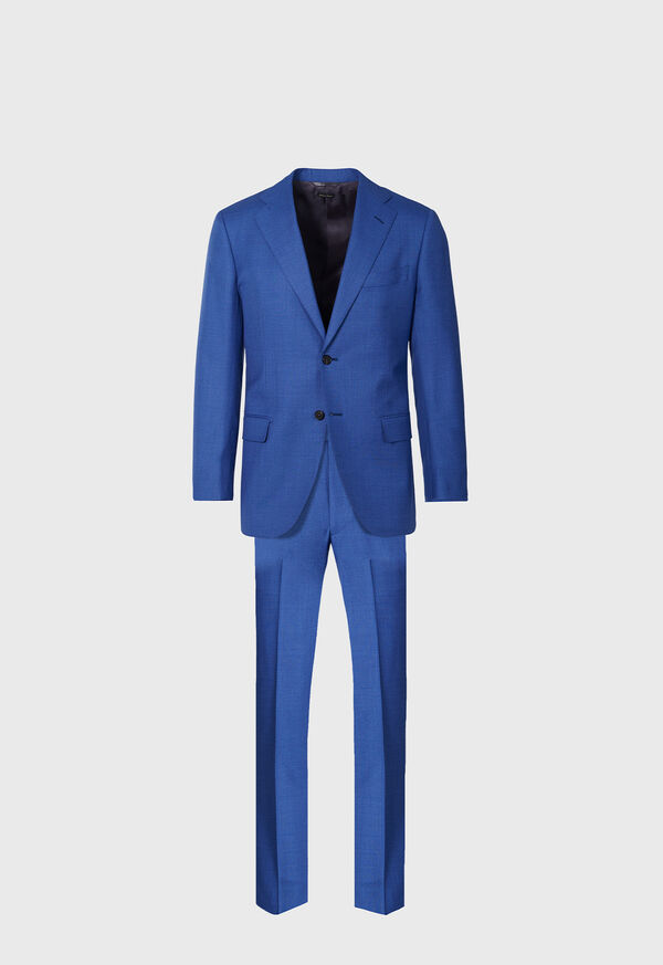 Blue Paul Stuart Mid Blue All Year Wool Suit | UK_PAUL46533