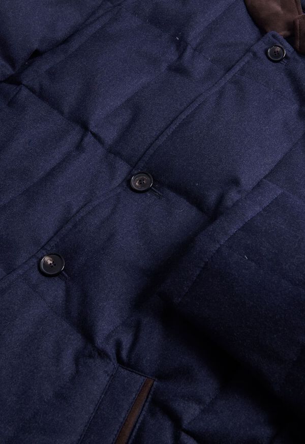 Blue Paul Stuart Quilted Wool Jacket | UK_PAUL11132