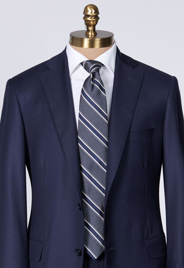 Blue Paul Stuart Silk Jacquard Macclesfield Stripe | UK_PAUL39043