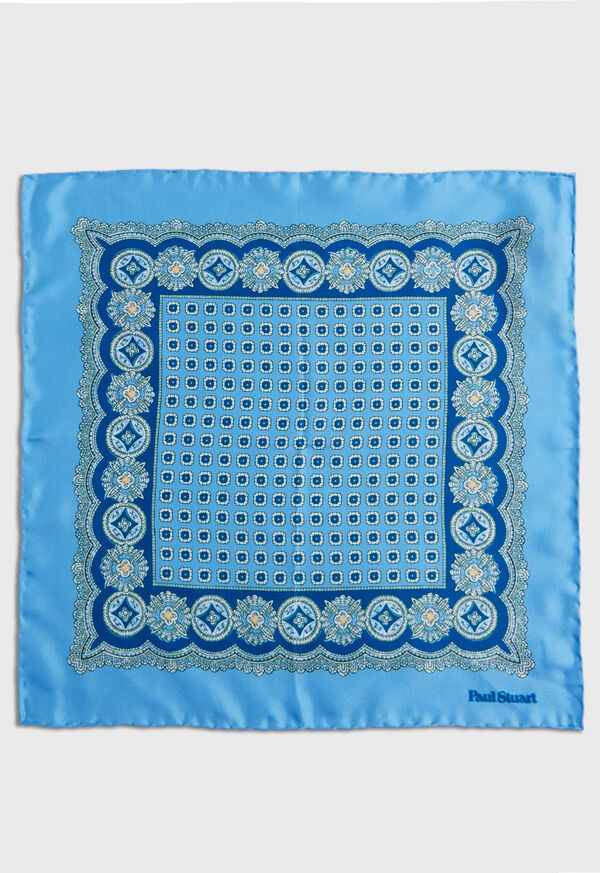 Blue Paul Stuart Silk Twill Medallion | UK_PAUL31442