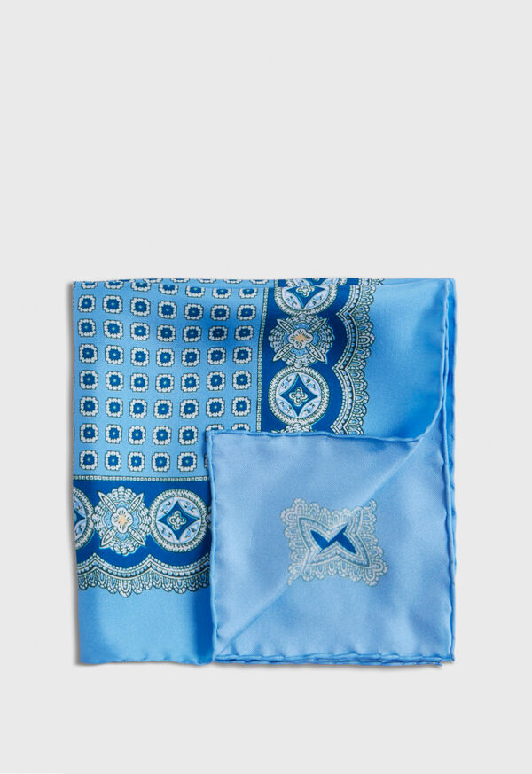 Blue Paul Stuart Silk Twill Medallion | UK_PAUL31442