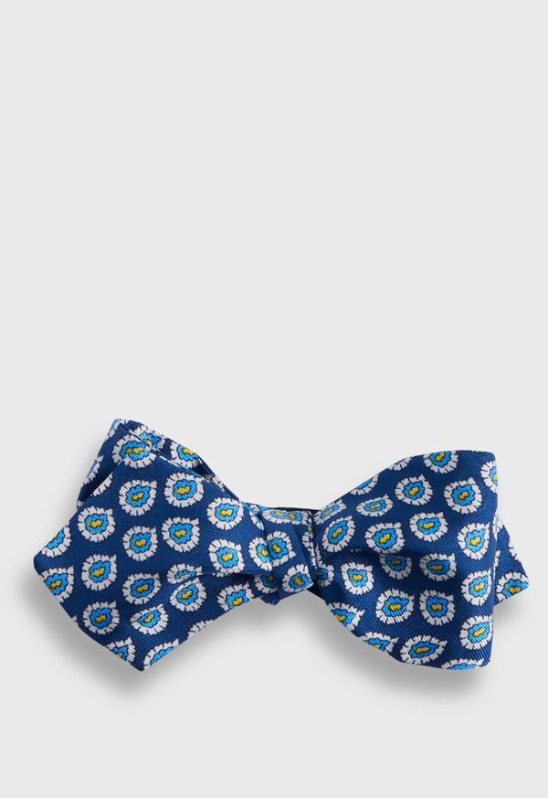 Blue Paul Stuart Silk Twill Tossed Paisley Bow | UK_PAUL76370