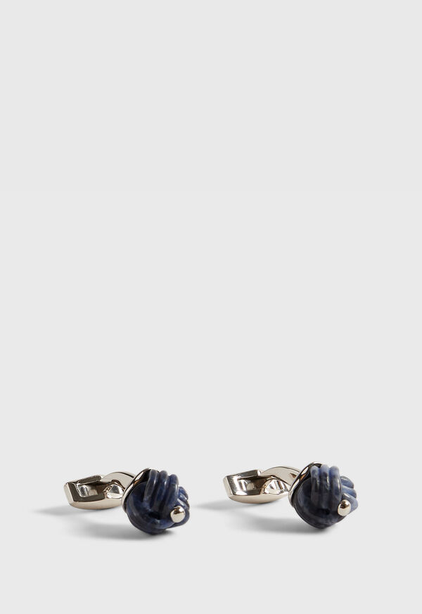 Blue Paul Stuart Sterling Silver with Sodalite Carved Knot Cufflinks | UK_PAUL12569