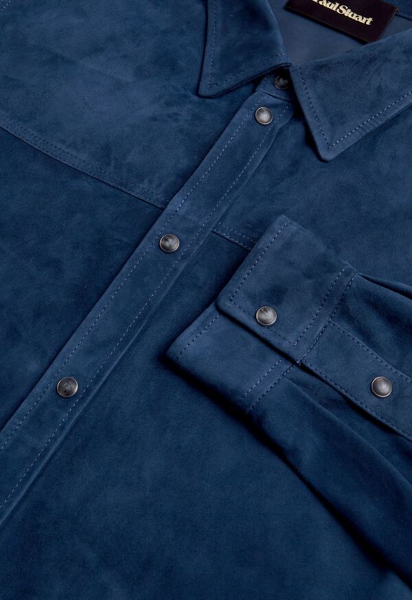 Blue Paul Stuart Suede Shirt Jacket | UK_PAUL93328