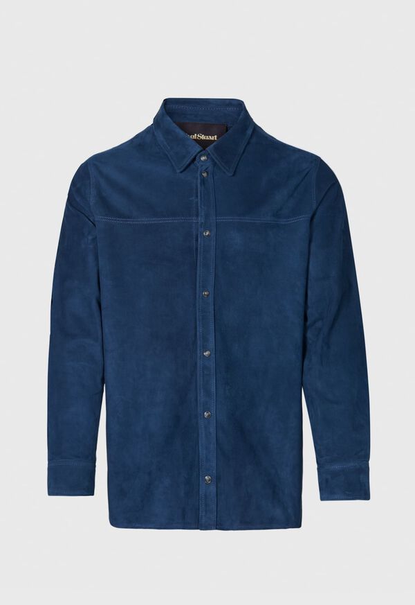 Blue Paul Stuart Suede Shirt Jacket | UK_PAUL93328