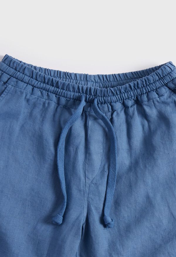 Blue Paul Stuart Washed Linen Bermudas | UK_PAUL83473